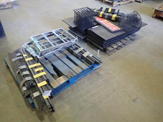 Qty of Steel Framed Shelves w/ Wood Shelves, (2) Paper Organizers (DOOR 4)