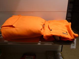 (3) Fleece Safety Vests, (2) Sport Chief Poly Belt Pant, Size 2XL and 3XL, (1) Mossy Oak Vest, Size Large (Upstairs)