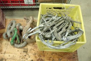 Qty of 1/4 In. and 5/16 In. Cable, 3/8 In. Turn Buckles, (5) Shackles, 3 Missing Pins and More (X)
