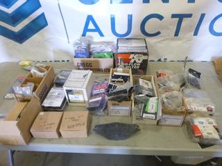 Qty of Assorted Snowmobile, Motorcycle and ATV Parts, WARN Winch Parts (Front Of Tool Crib)