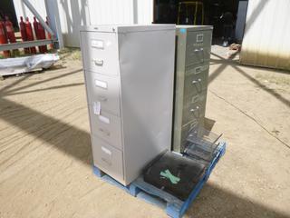 (2) 4-Drawer Lateral Filing Cabinets, 3 Shelf Organizer, Cash Drawer (ROW 3)