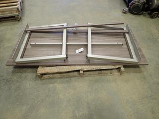 Wood Table Top w/ Steel Legs, 80 In. x 34 In. x 30 In. (H)