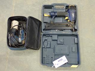 Ryobi 1/4 Sheet 120V Palm Sander, Mastercraft Nail Gun, 1-2 1/2, 16 Gauge, 60-100 PSI (G2)