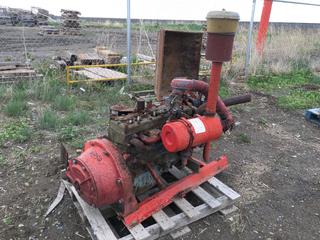 Skid Mounted Gas Engine c/w Pulley System. Control # 7852.
