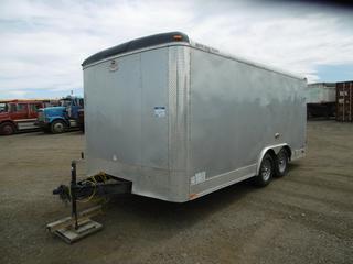 2014 Cargo Mate Forest River 16' T/A Ball Hitch Enclosed Trailer c/w 2 5/16" Ball, GRWR 3175 KG, Swing Doors, Spring Susp., ST205/75R15 Tires, VIN 5NHUBL629ET445698