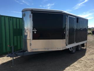 2010 Wells Cargo V Nose 20' T/A Deck Over Enclosed Utility Trailer c/w 3,500 LB Axle Weight, 2 5/16" Ball, Rear Fold Down Ramp, Rear Fold Down Ramp, Side Passage Door, Side Fold Down Ramp, 3,000 LB Rear Stabilizers, 205/75R15 Tires, VIN 1WC200H22A4073800