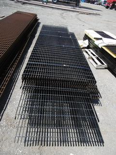 Approximately (12) Pieces Steel Grating 3'x Various Lengths, All 1" Thick. Control # 8010.