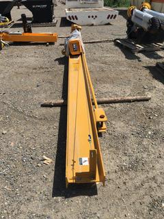 One Ton Jib Crane, Kito Motor, 3 Phase, 220 Volt, 19'6" From Hinge To Tip, Disconnect Box & Wire Included, Was Tested & Operational Upon Decommission May 2021. Control # 8021.