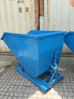 Unused 1 Cubic Yard Standard Duty Steel Dumping Hopper w/ fork pockets. Control # 7979.