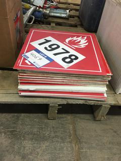 *SELLING OFF-SITE* Quantity of Hazardous Material Signs.  Location:  504 - 8 Ave East Bow Island, AB