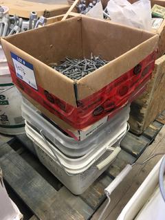 *SELLING OFF-SITE* Quantity of Assorted Nails, Lag Bolts and Fasteners.
  Location:  504 - 8 Ave East Bow Island, AB