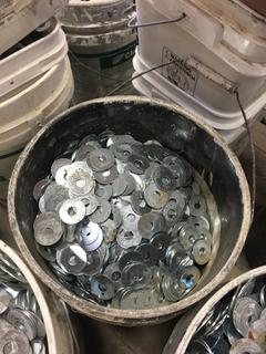 *SELLING OFF-SITE* (1) Bucket of Flat Washers.
  Location:  504 - 8 Ave East Bow Island, AB