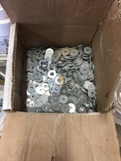 *SELLING OFF-SITE* (1) Bucket and Box of Flat Washers.
  Location:  504 - 8 Ave East Bow Island, AB