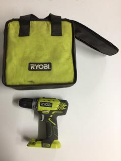 Ryobi 18V Cordless Drill c/w Bag, No Battery, No Charger.