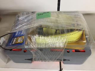 (4) 1"x10 Ft. 1,000 LB Ratchets & 1- 1 1/2" x 15 Ft. 6,000 LB Ratchet Strap.