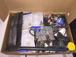 Fish Pond Carbon Filter w/Scrubbers &  4 & 2-Way Air Pump w/Accessories.