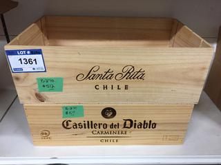 Casillero Del Diablo Wood Wine Crate & Santa Rita Chile Wood Wine Crate.