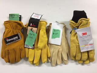 Lined Leather Gloves (LG), Men's Lined Deer Skin Work Gloves (XL) & Ladies Deer Skin Gloves, 