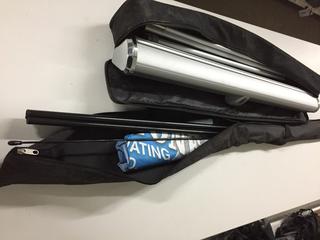 Assorted Banners & Banner Stand.