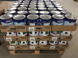 Approximately (108) 1-Gallon Cans of Assorted Dulux & Glidden Paint.