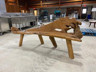 Teak Root Outdoor Bench, 82"L x 36"H x 21"D.