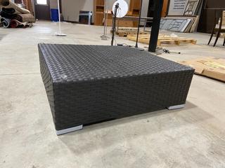 Kuta Resin Wicker Outdoor Coffee Table 31-1/4" x 31-1/4" x 10-1/2", Black.