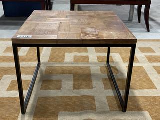 Mountain House Wood Top End Table, 23-1/2"L x 23-1/2"W x 18-1/4"H.