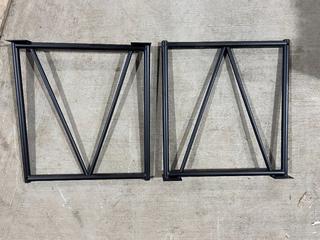 Set of (2) Black Metal Table Legs.