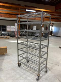 8-Shelf Stainless Steel Tray Cart, 32" x 64" x 16".