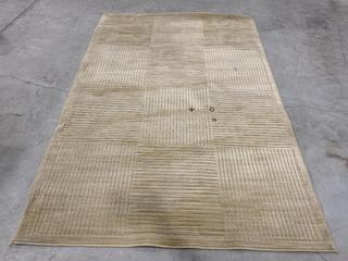 Beige Area Rug, 92" x 62".