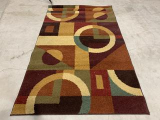 Green/Multi Coloured Area Rug, 160cm x 235cm.