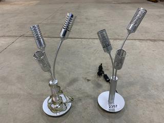 (2) 3-Light Lamps, 20"H.