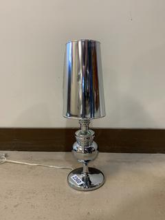 Chrome Lamp, 21-1/4"H, Damaged.