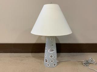 Frosted Glass Lamp With Shade, 23"H.
