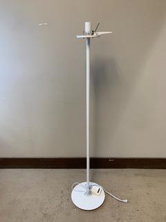 White Floor Lamp, With Shade, Missing Pieces, 55"H.