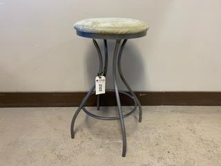 Green Microsuede & Metal Swivel Bar Stool, 29-1/2" Seat Height.