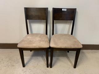 (2) Wood & Beight Mircosuede Dining Chairs.
