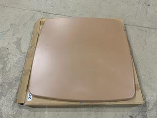 (2) Beige Outdoor Dining Table Tops ONLY, No Legs.