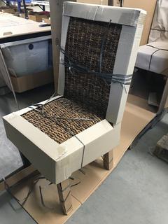 Set of (2) Wicker Chairs w/ Black Legs, 18.90W x 24.40D x 40.15H.