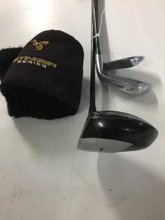 Left Handed Junior Stinger Golf Clubs, (1) Wood & (2) Irons.
