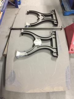 Table Top, 92-1/2" x 47-1/4" & (2) Metal Legs.