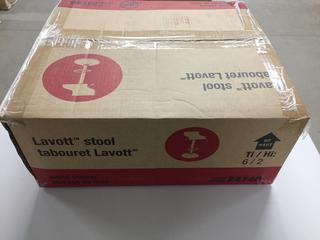 Lavott Adjustable Wood Veneer Bar Stool w/ Foot Rest.