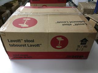 Lavott Adjustable Wood Veneer Bar Stool w/ Foot Rest.