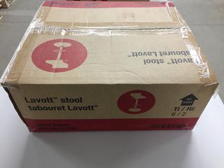 Lavott Adjustable Wood Veneer Bar Stool w/ Foot Rest.