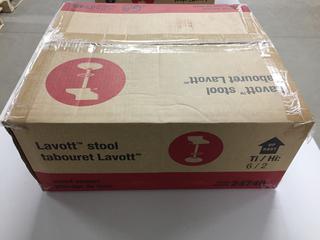 Lavott Adjustable Wood Veneer Bar Stool w/ Foot Rest.