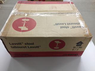 Lavott Adjustable Wood Veneer Bar Stool w/ Foot Rest.