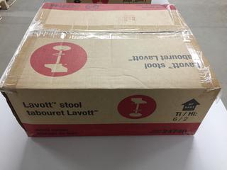 Lavott Adjustable Wood Veneer Bar Stool w/ Foot Rest.