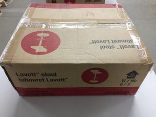 Lavott Adjustable Wood Veneer Bar Stool w/ Foot Rest.