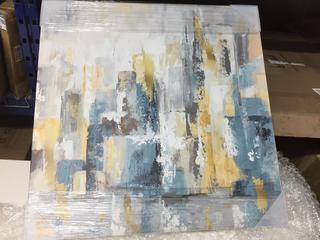 Mercer41 "City Views 1" Acrylic Painting Print Wrapped Canvas - 28" H x 28" W x 1.5" D.