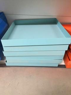 (6) Decorative Metal Shelving/Tray - Light Blue.